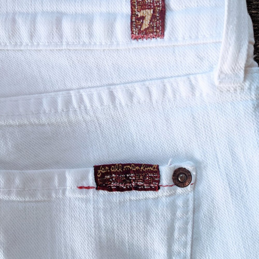 7 for All Mankind White Bootcut Jeans Low Rise